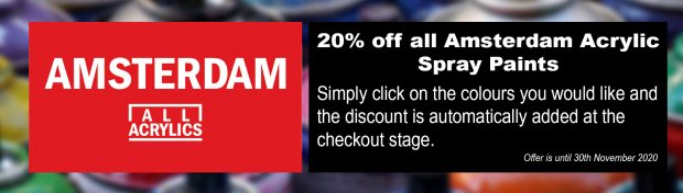 20% off all of the Amsterdam Spray Paint range 