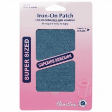 Iron on patches: 2 pieces 10cm x 15cm - Mid Denim