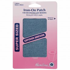 Iron on patches: 2 pieces 10cm x 15cm - Light Denim