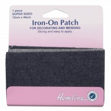 Iron on patches: 2 pieces 10cm x 15cm - Dark Denim