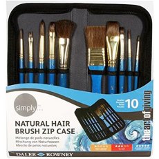 Daler Rowley Natural Hair Brush Zip Case - 10 Pieces