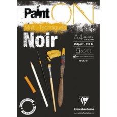 Clairefontaine Paint On Mixed Media Pad - Noir A4