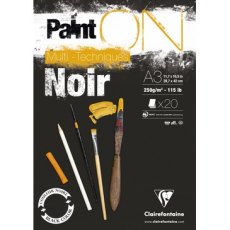 Clairefontaine Paint On Mixed Media Pad - Noir A3