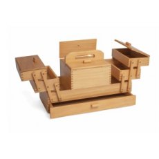 Sewing Box: Cantilever Wooden 4 Tier