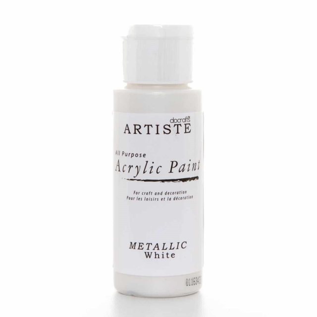 Docrafts - Artiste Artiste Acrylic Paint (2oz) - Metallic White