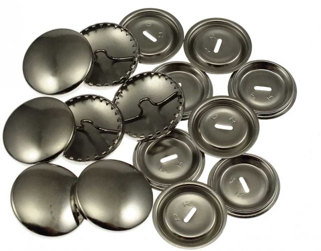 Hemline Self Cover Buttons: Metal Top - 22mm