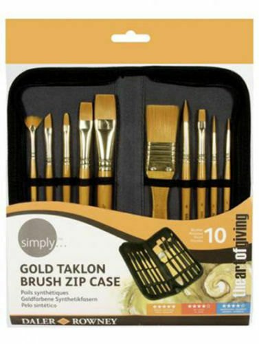 Daler Rowney Daler Rowney- Gold Taklon Brush Zip Case 10 Pack