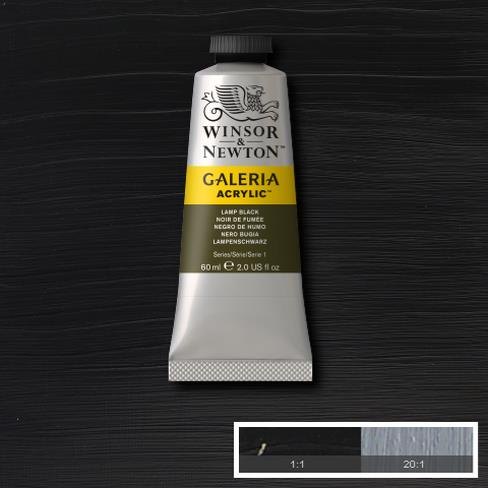 Galeria Acrylic Colour W&N GALERIA 60ML LAMP BLACK - Series 1