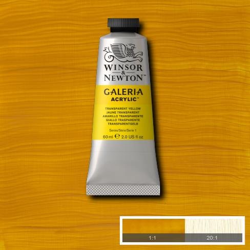 Galeria Acrylic Colour W&N GALERIA 60ML TRANSPARENT YELLOW - Series 1
