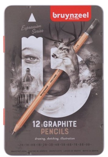 Royal Talens Bruynzeel Set of 12 Graphite Pencils