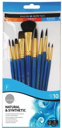 Daler Rowley Simply Natural & Synthetic Paintbrush set - 10 pieces